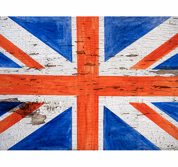 Cortina roller habitación estilo urbano bandera uk - TenVinilo