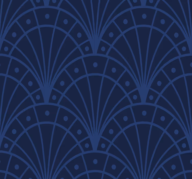 Cortina roller vintage azul marino art déco - TenVinilo