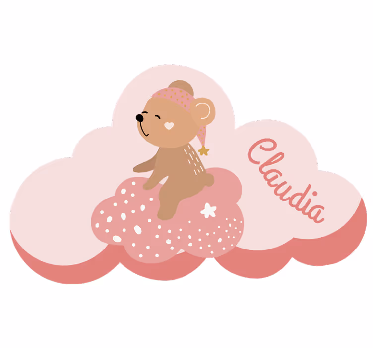 Cortina roller rosa alfombra vinílica oso nordic rosa - TenVinilo
