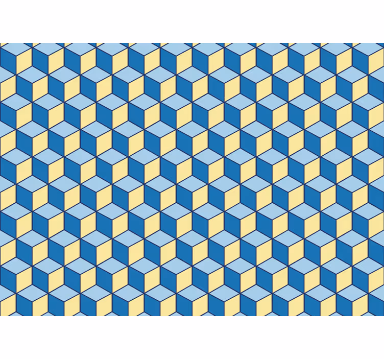 Cortina roller habitación cubos azules en 3d - TenVinilo