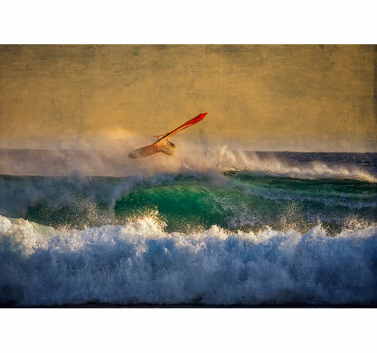 Cortina roller habitación surf en olas - TenVinilo