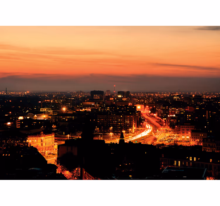Cortina roller habitación panorama nocturno de wrocław - TenVinilo