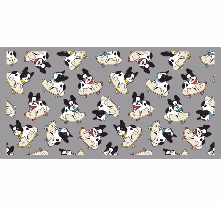 Cortina roller gris bulldog patinador - TenVinilo