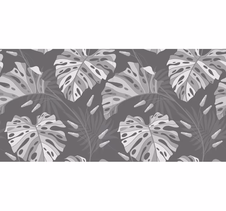 Cortina roller gris hojas tropicales grises - TenVinilo