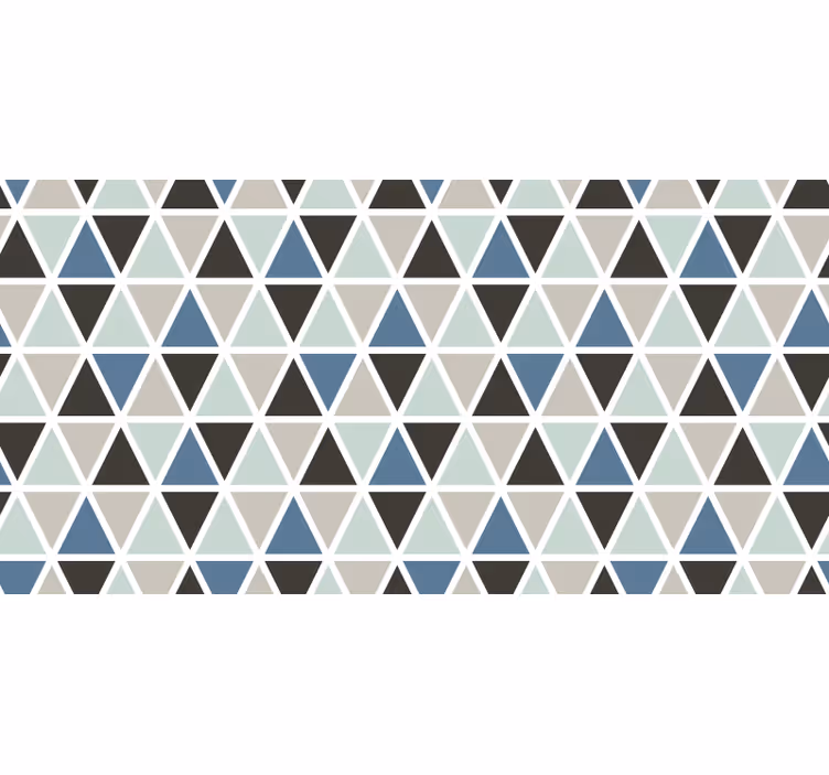 Cortina roller gris patrón geométrico azul y gris - TenVinilo