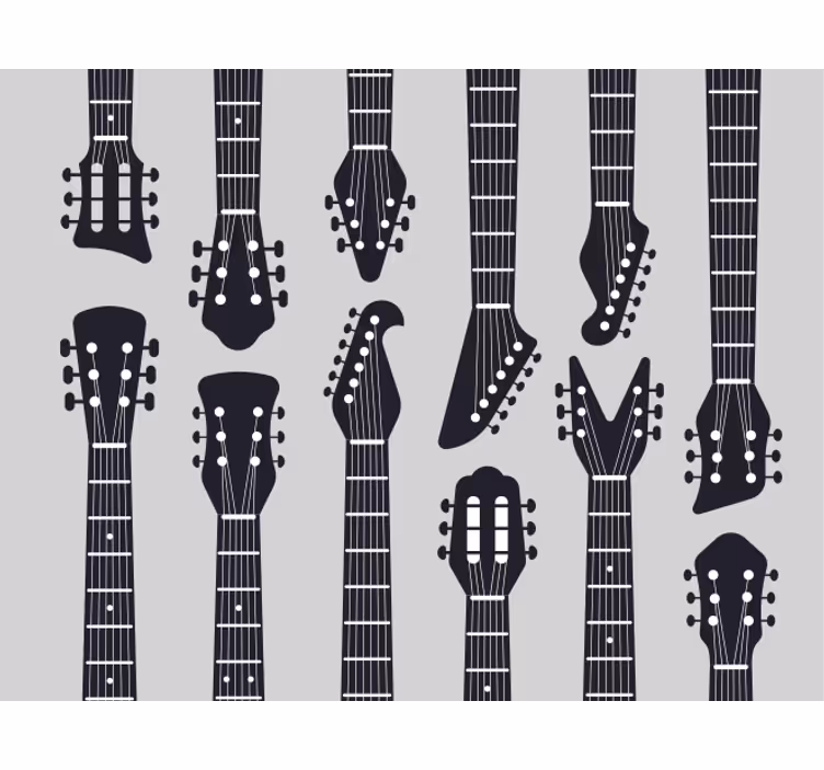 Cortina roller gris silueta de guitarra rockera - TenVinilo