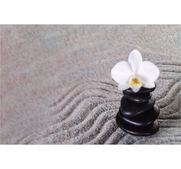 Cortina roller living comedor piedras zen - TenVinilo