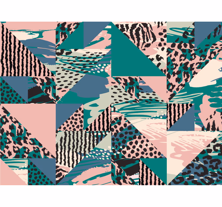 Cortina roller habitación azulejos leopardo étnicos - TenVinilo