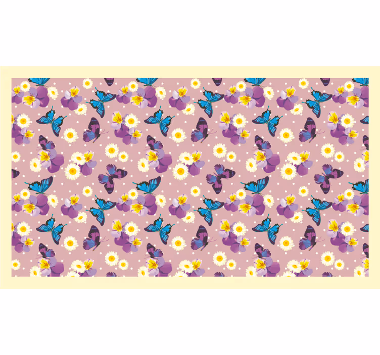 Cortina roller habitación mariposa rosa con lunares - TenVinilo