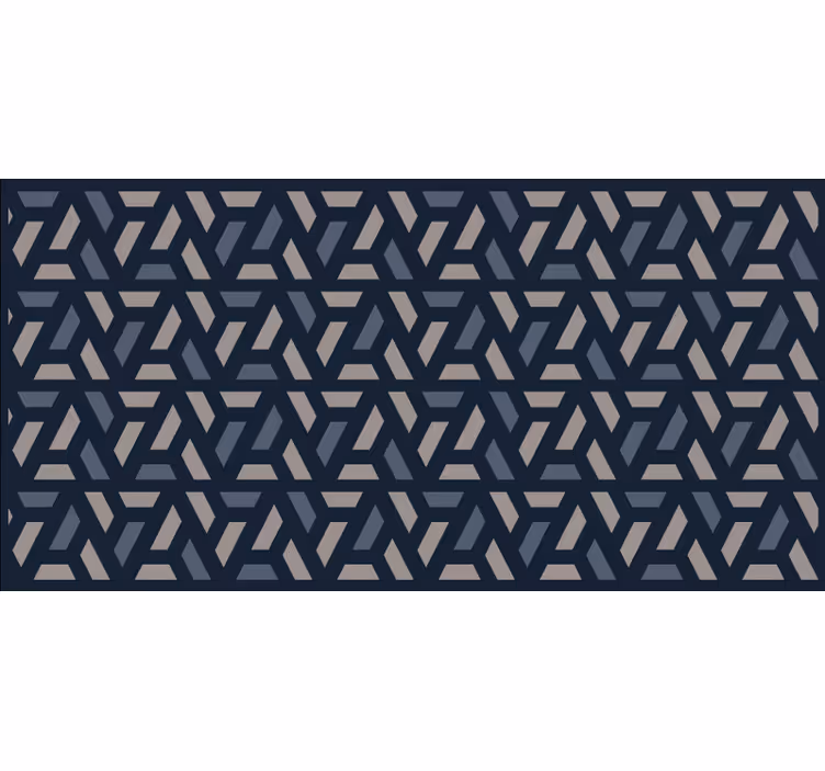 Cortina roller habitación patrón triangular azul y gris - TenVinilo