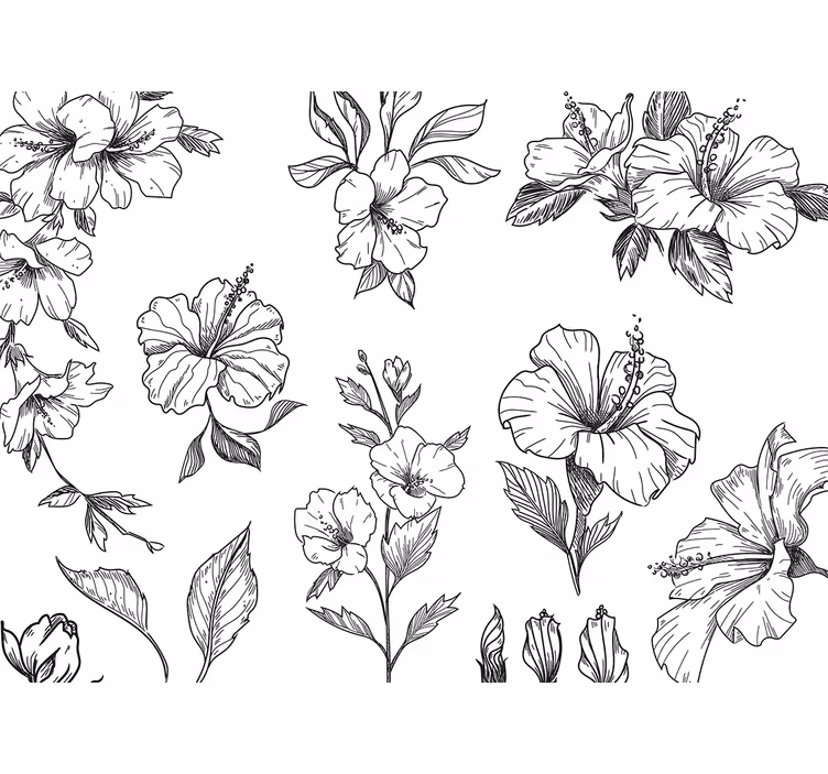 Cortina roller habitación dibujo de flores - TenVinilo