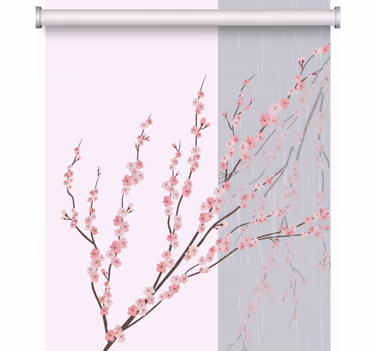 Cortina roller habitación color floral claro estético - TenVinilo