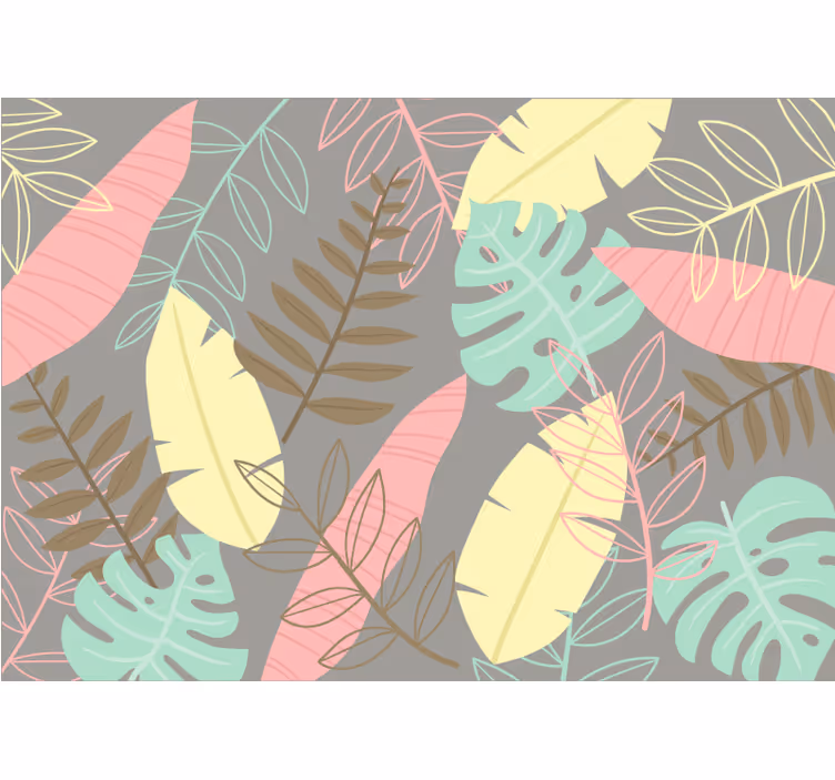 Cortina roller habitación estilo nórdico abstracto tropical - TenVinilo