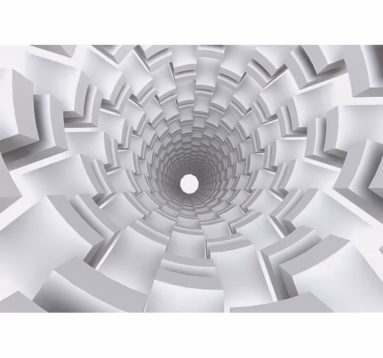 Cortina roller blanca efecto túnel papel 3d - TenVinilo