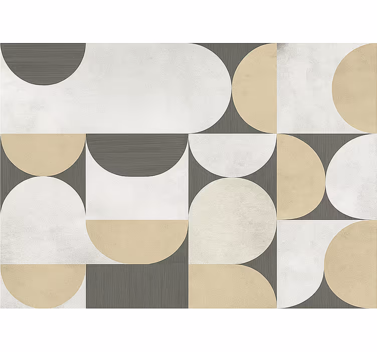 Cortina roller living comedor geometría abstracta - TenVinilo
