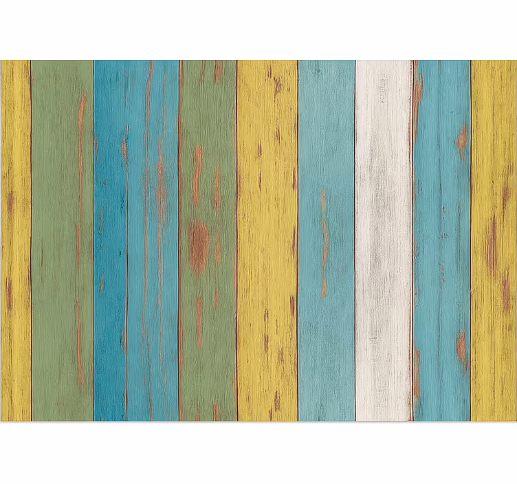 Cortina roller living comedor efecto madera colorido - TenVinilo