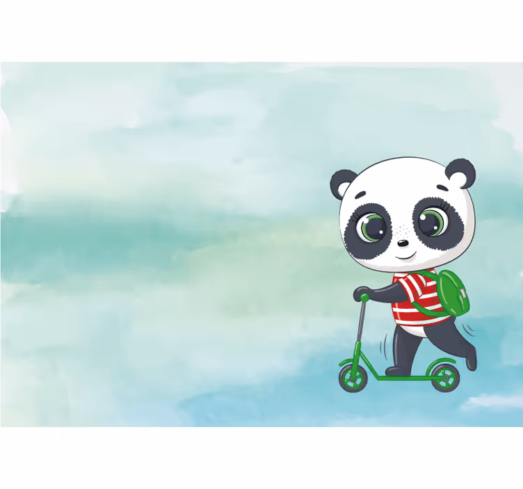 Cortina roller infantil camiseta panda italiana - TenVinilo
