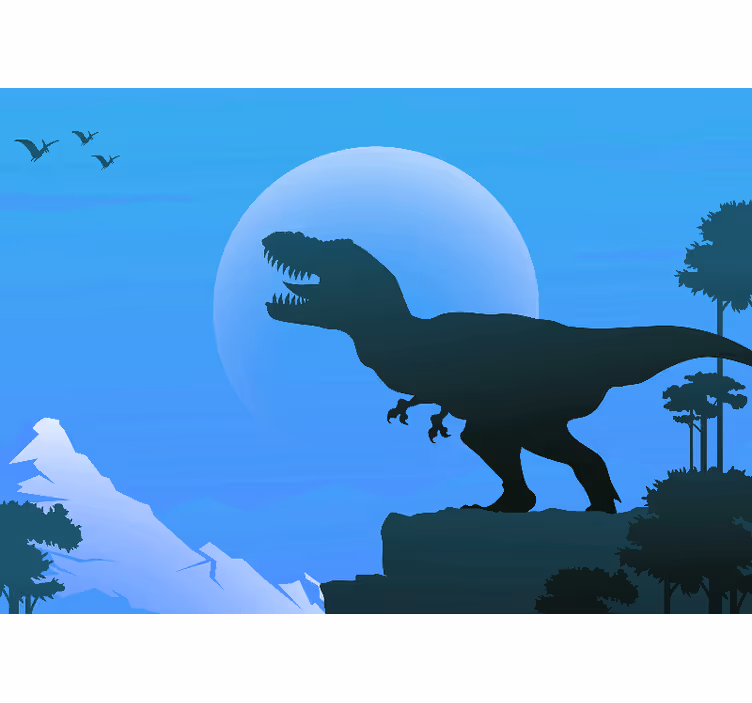 Cortina roller infantil t-rex enfadado rugiendo - TenVinilo