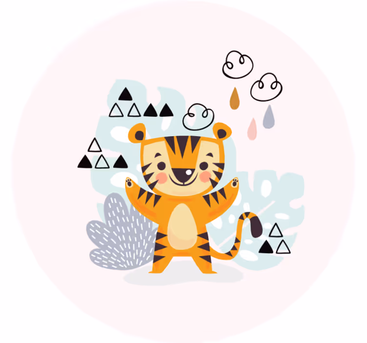 Cortina roller infantil dibujo de un tigre - TenVinilo