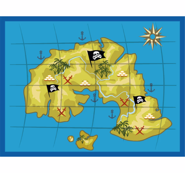 Cortina roller infantil mapa de aventuras de ee. uu. - TenVinilo