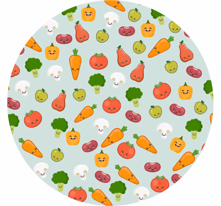 Cortina roller infantil anime verduras - TenVinilo