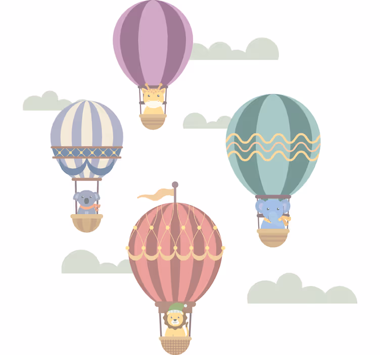 Cortina roller infantil globos voladores con animales - TenVinilo