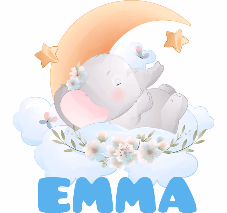 Cortina roller infantil elefante lindo con nombre - TenVinilo