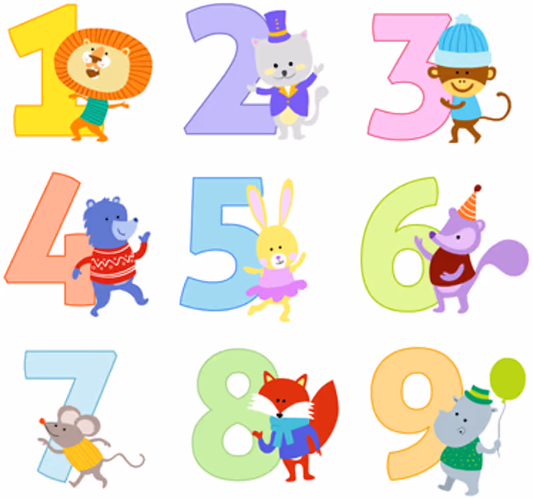 Cortina roller infantil sticker colección números infantiles - TenVinilo