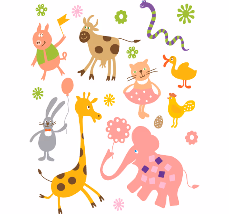Cortina roller infantil sticker de animales - TenVinilo
