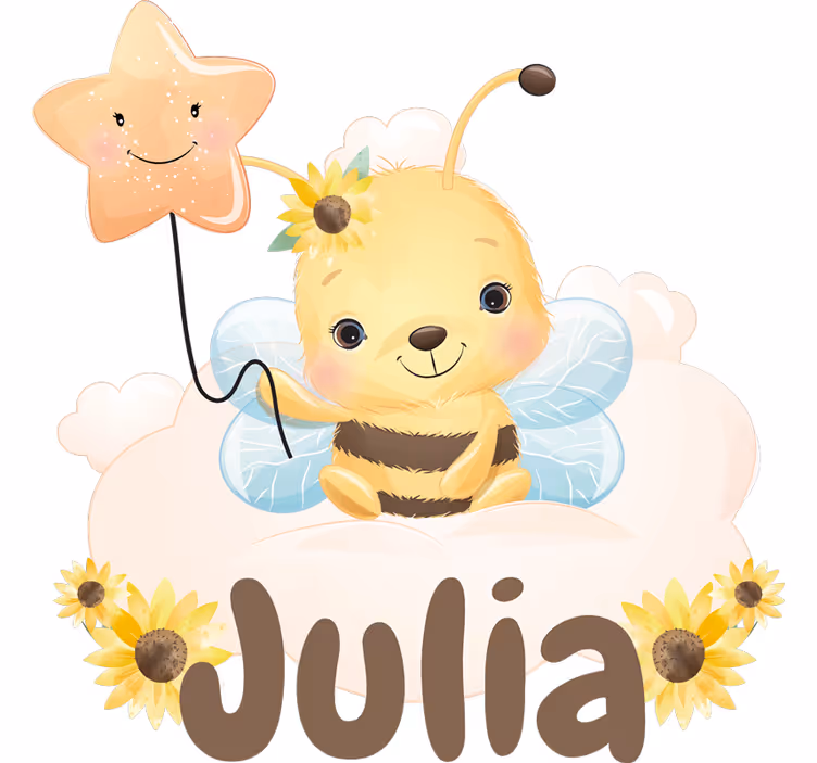 Cortina roller infantil abeja con nombre - TenVinilo