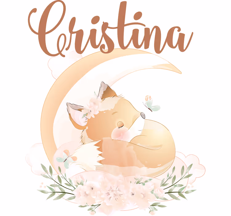Cortina roller infantil zorrito lindo para niña con nombre - TenVinilo