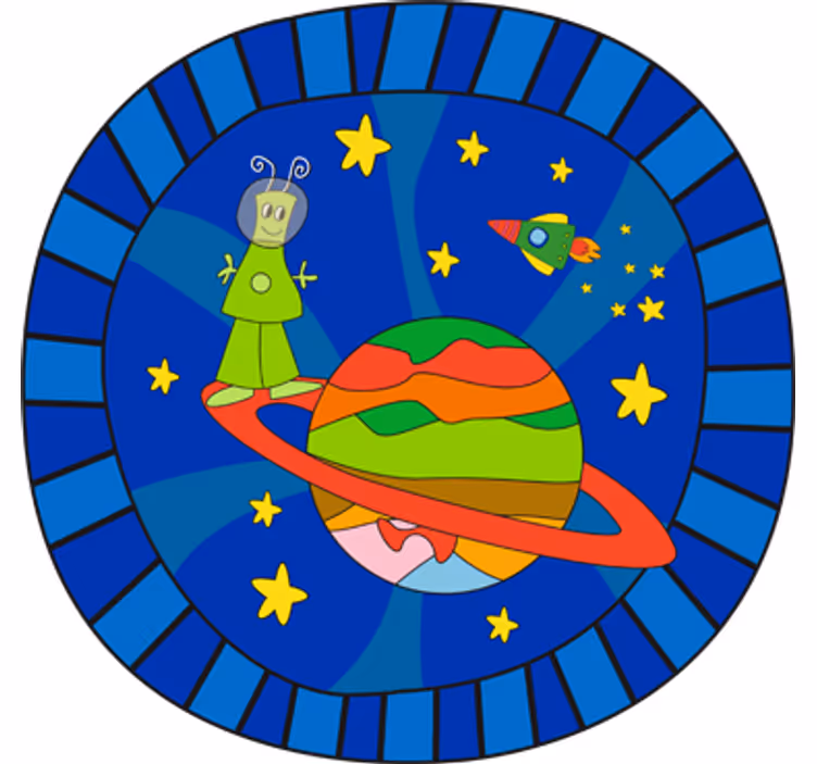 Cortina roller infantil vinilo extraterrestre verde - TenVinilo