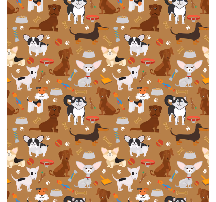 Cortina roller infantil estampado de perritos adorables - TenVinilo