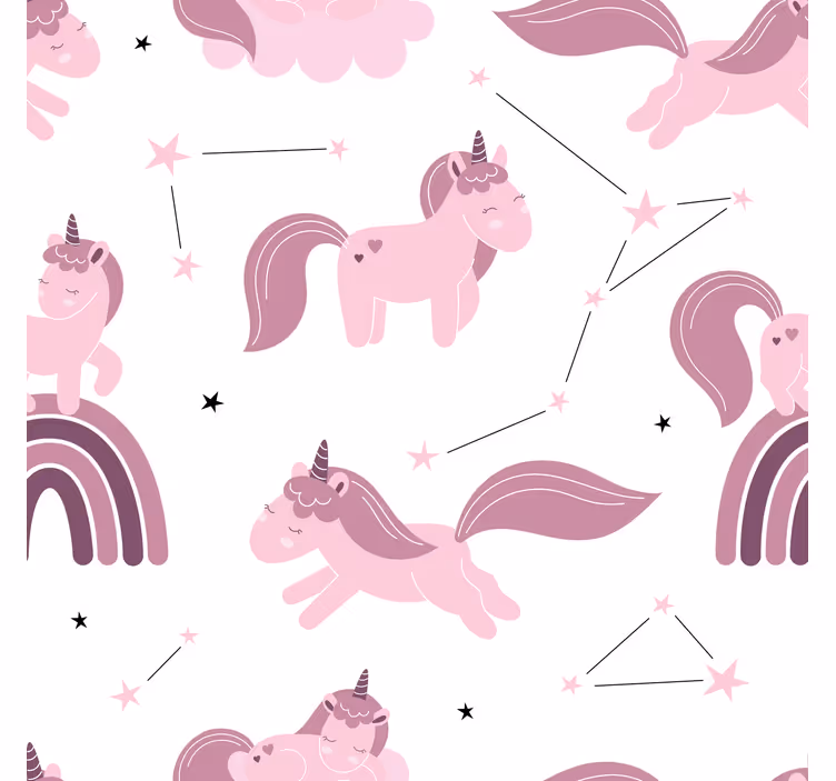Cortina roller infantil unicornios divertidos y estrellas - TenVinilo