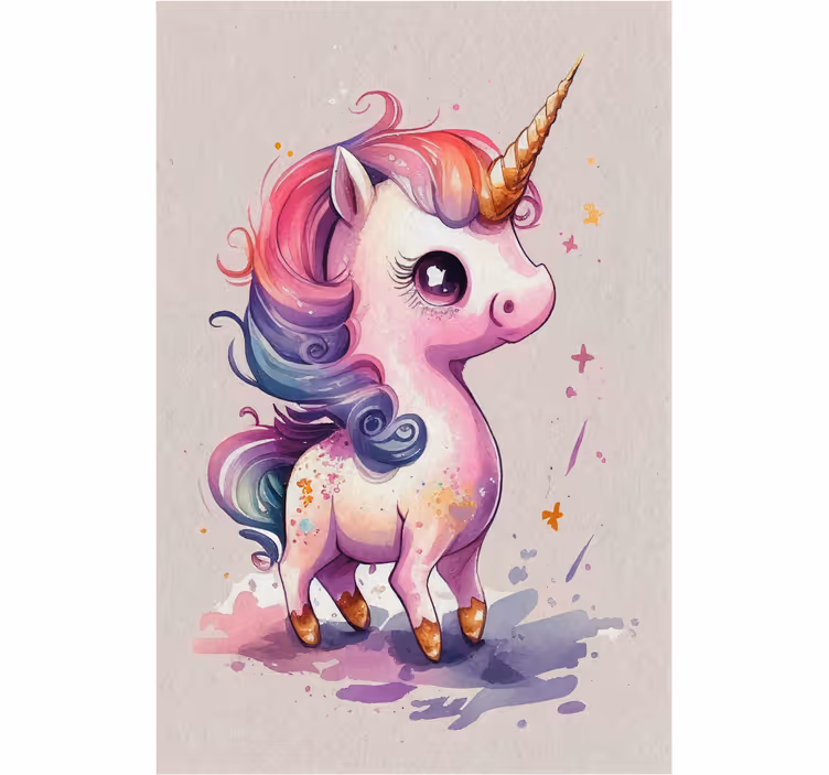 Cortina roller infantil unicornio acuarelado - TenVinilo