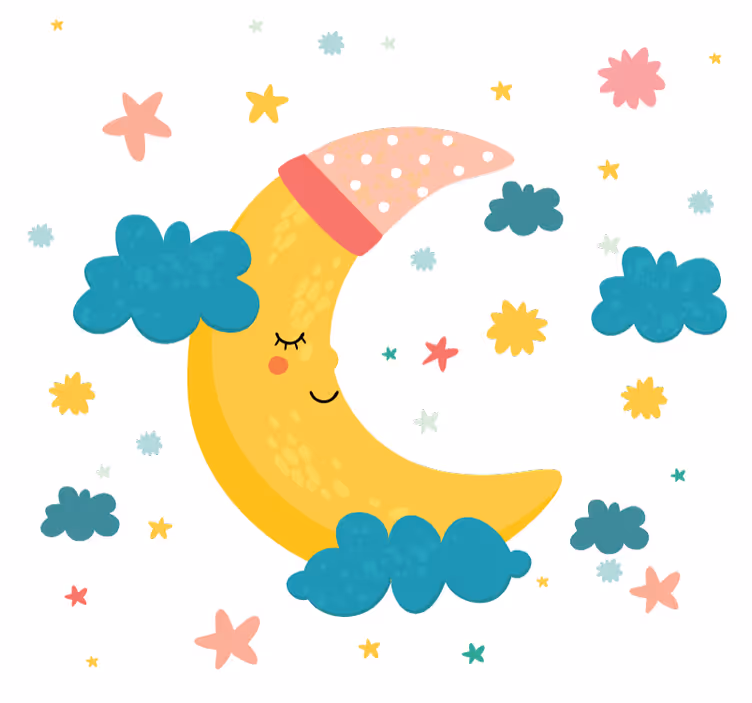 Cortina roller infantil luna y estrellas soñando - TenVinilo