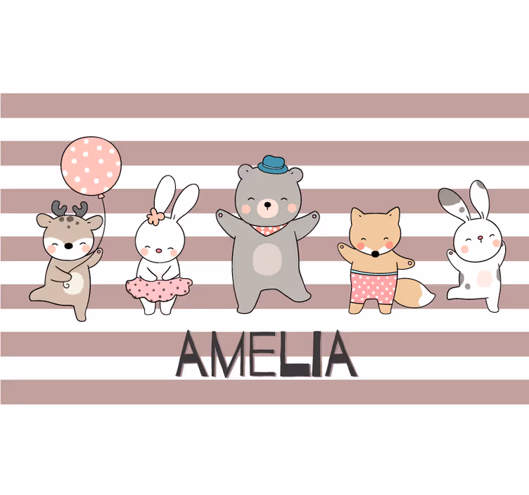 Cortina roller infantil colección dibujos animales felices - TenVinilo