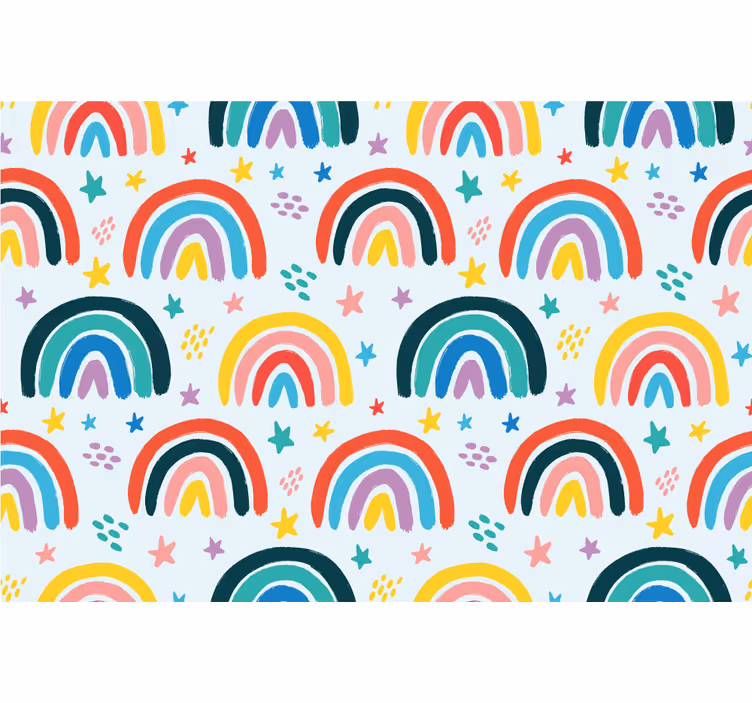 Cortina roller infantil con muchos colores de arcoíris - TenVinilo