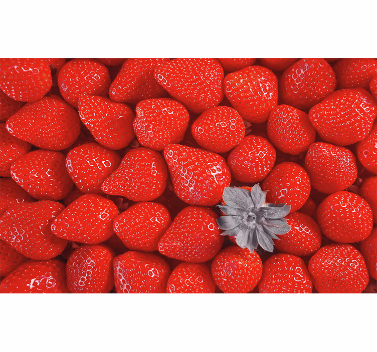 Cortina roller cocina mural de fresas brillantes - TenVinilo