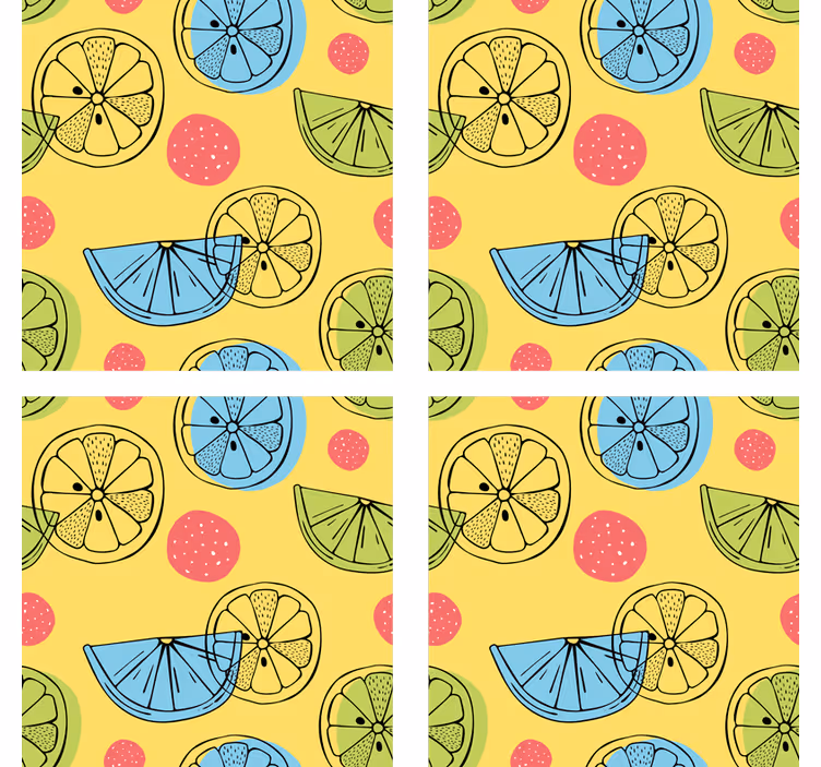 Cortina roller cocina azulejos de frutas cítricas - TenVinilo