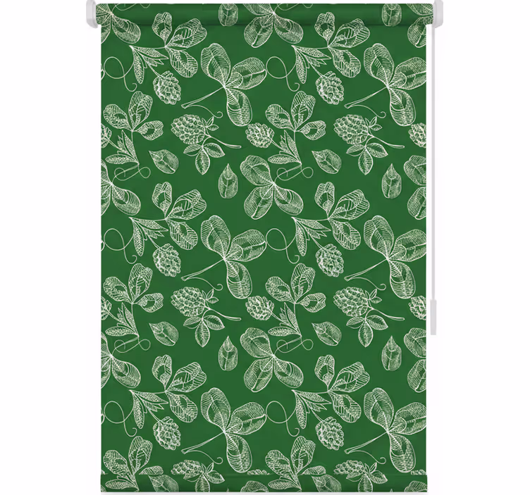 Cortina roller cocina patrón de rama de magnolia verde - TenVinilo