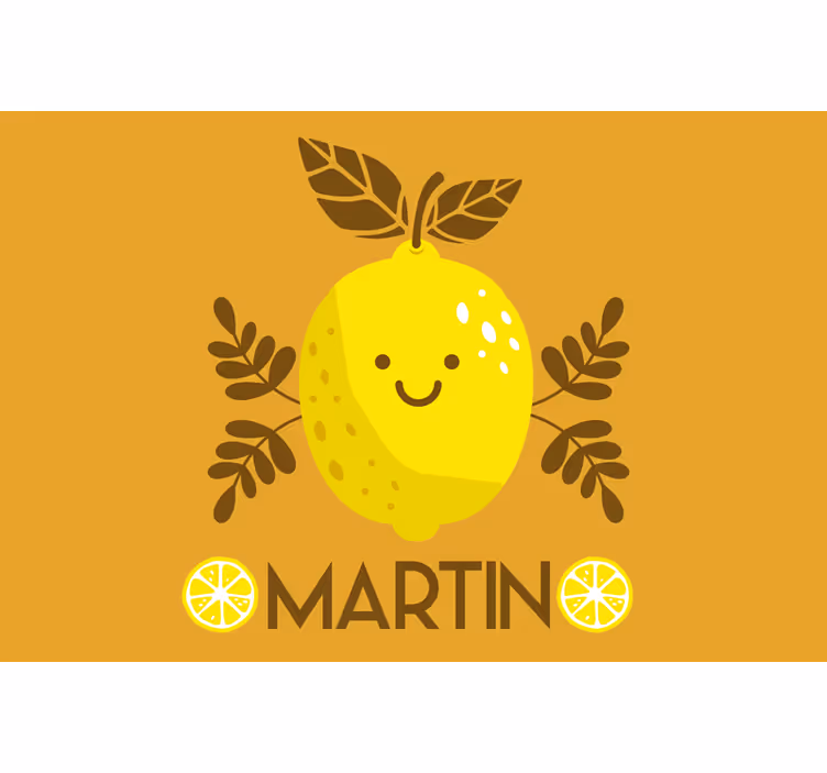 Cortina roller beige limones sonrientes personalizados - TenVinilo