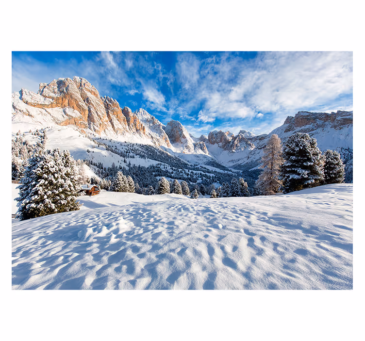 Cortina roller habitación paisaje montañas nevadas - TenVinilo