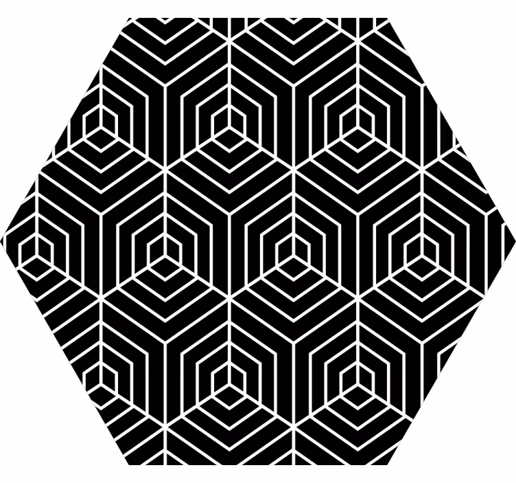 Cortina roller habitación líneas abstractas hexagonales - TenVinilo