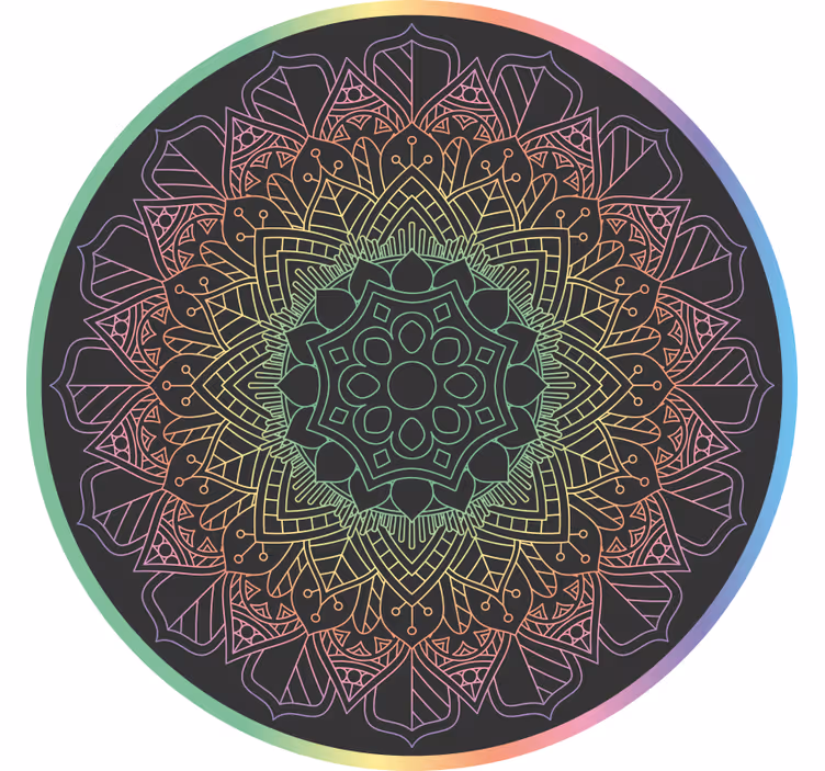 Cortina roller habitación mandala arcoíris - TenVinilo