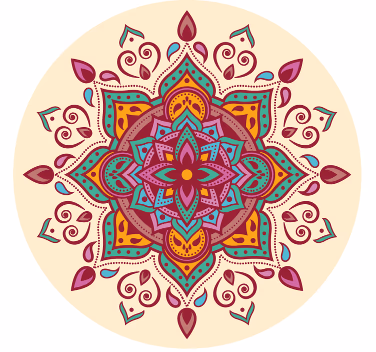 Cortina roller habitación mandala rosa - TenVinilo