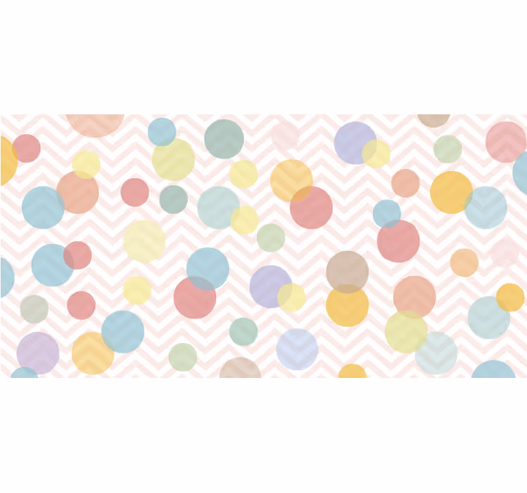 Cortina roller infantil lunares de colores y chevron - TenVinilo