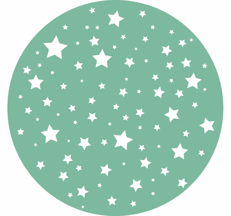Cortina roller infantil estrellas verdes redondas - TenVinilo