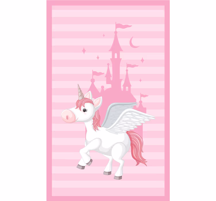 Cortina roller infantil unicornio con castillo de princesa - TenVinilo
