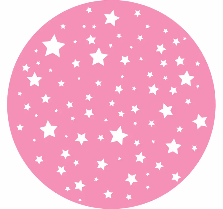 Cortina roller infantil estrellas rosas redondas - TenVinilo